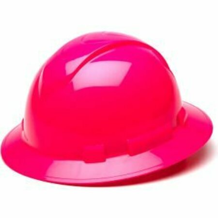 PYRAMEX Ridgeline Full Brim Hard Hat, Hi-Vis Pink, Full Brim 4-Point Ratchet Suspension HP54170